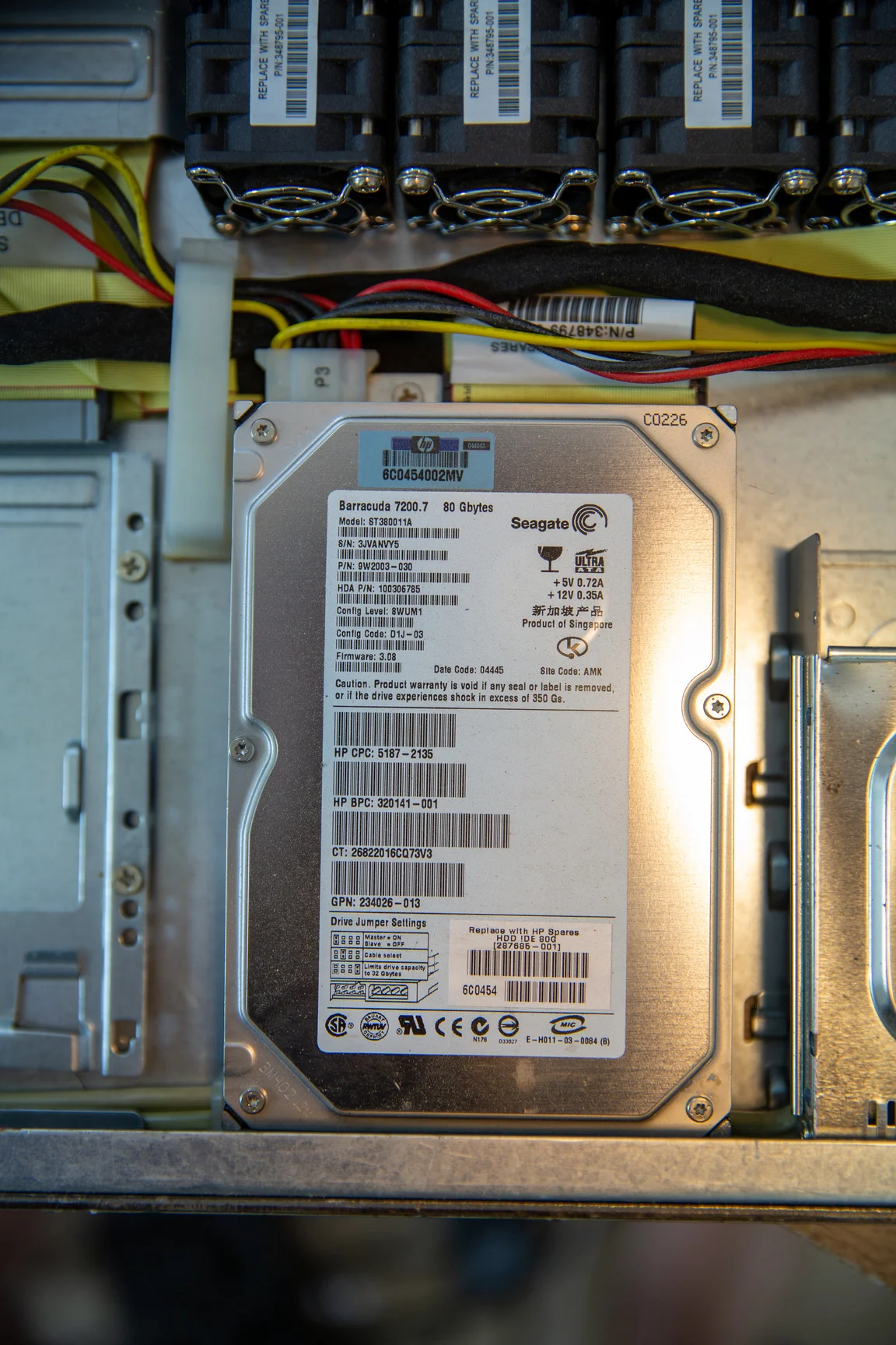 zelazny's single, non-redundant 80GB IDE hard drive